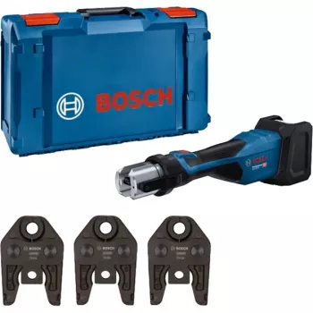 Bosch Professional GPT 18V-32 juhtmevaba pressimistööriist, ainutööriist, komplekt TH, 18V, sinine, ilma aku ja laadijata, 3 standardset TH pressimislõuga, L-BOXX kastis
