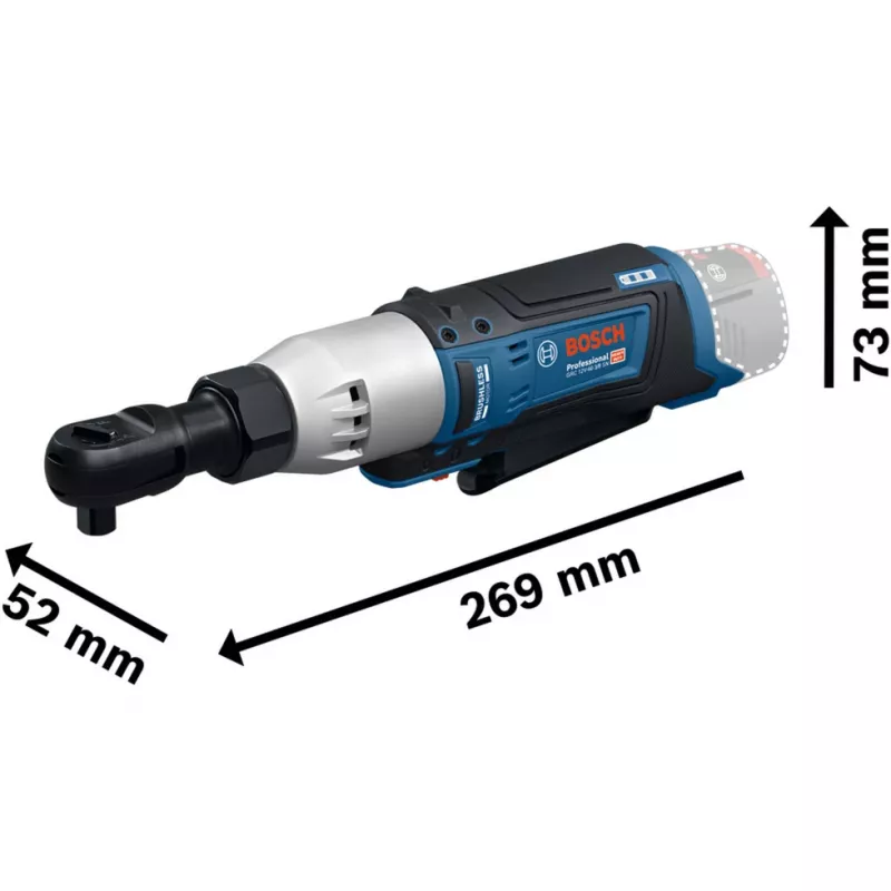 BOSCH Professional GRC 12V-60 3/8 SN Akumulaatoriga pöördmutterkeeraja, 3/8 tolline kandiline otsik, 60 Nm, 12 V, sinine/must (ilma akuta)