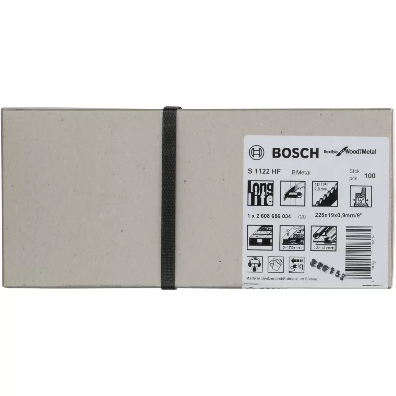 Bosch S 1122 HF Progressor puidu ja metalli jaoks, bimetallist sabasaeleht (225 mm, 6/10 TPI, 1 tk)