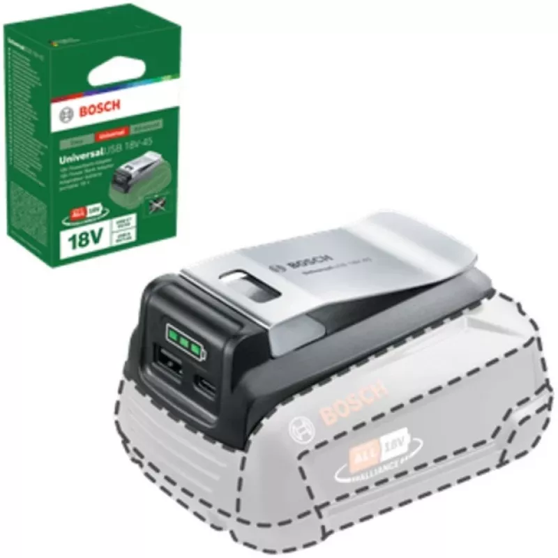 Bosch UniUSB 18V-15 laadija 18V POWER FOR ALL akudele USB-C pesaga (1600A02WS1)