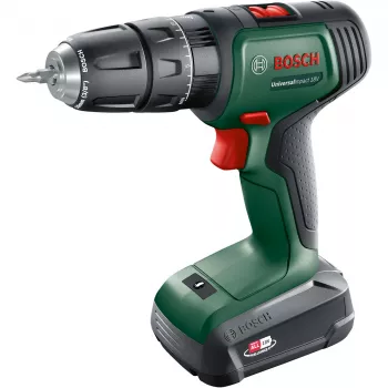 BOSCH UniversalImpact 18V Juhtmeta Löökpuur (Roheline/Must, 2x1,5Ah Li-Ion, 241-osa komplekt)