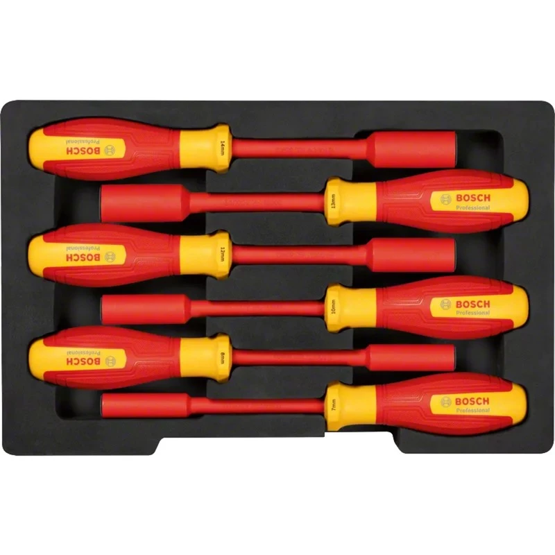 Bosch VDE isoleeritud kruvikeerajate komplekt 1600A02NF3, 7-osaline, pilu/Phillips/Pozidriv, 1000V, IEC 60900