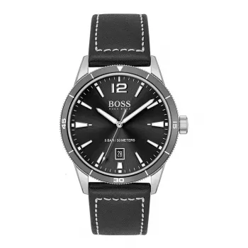 BOSS meeste Grand Prix kronograafkell 1513898 44mm musta numbrilauga nahkrihm