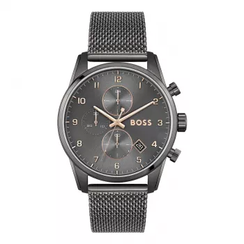 BOSS meeste käekell 1513837 Skymaster kronograaf sinise numbrilaudaga roostevabast terasest 44mm