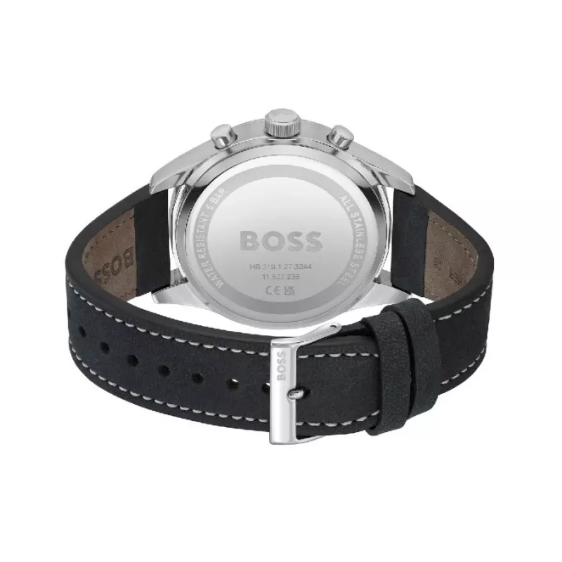 BOSS meeste käekell 1513987 44mm roostevabast terasest sinise sihverplaadiga kronograaf