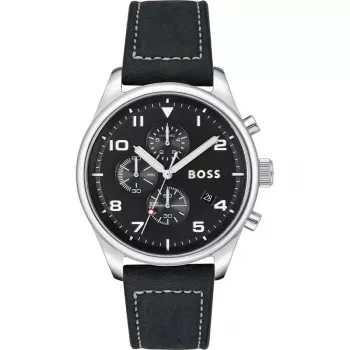 BOSS meeste käekell 1513987 44mm roostevabast terasest sinise sihverplaadiga kronograaf