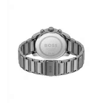 BOSS meeste käekell 1514005 44mm roostevabast terasest korpusega sinise numbrilaudiga pruuni nahkrihmaga kronograaf kvarts