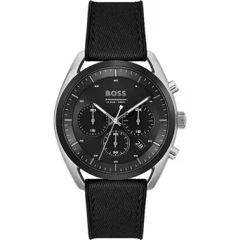 BOSS meeste käekell 1514091 44mm sinise numbrilaud ja pruuni nahkrihmaga kronograaf kvarts