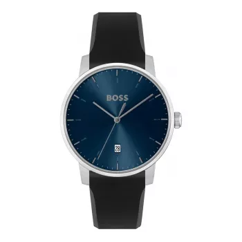 BOSS meeste käekell 1514131 40mm kvartskronograaf roostevabast terasest korpus must nahkrihm