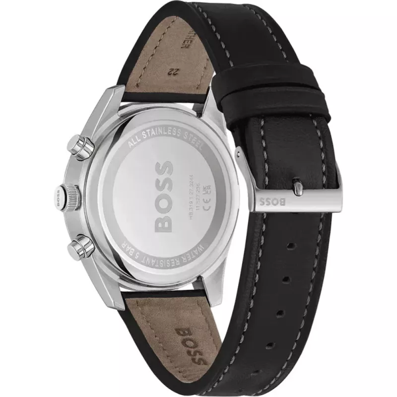 BOSS meeste käekell 1514147 44mm roostevabast terasest sinise sihverplaadiga kronograaf
