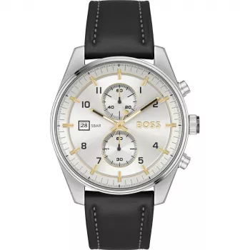 BOSS meeste käekell 1514147 44mm roostevabast terasest sinise sihverplaadiga kronograaf