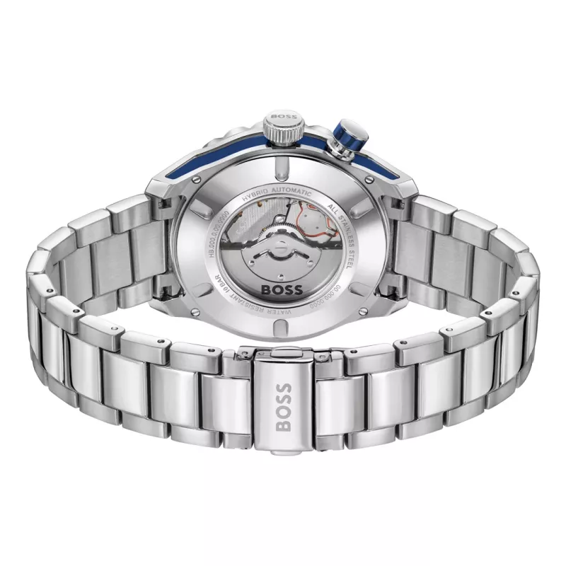 BOSS meeste käekell 1514212 42mm roostevabast terasest sinise sihverplaadiga kronograaf