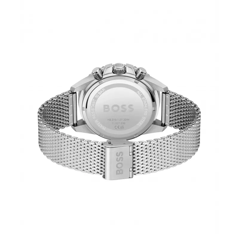BOSS Velocity meeste kronograafkell 1513905 46mm must silikoon