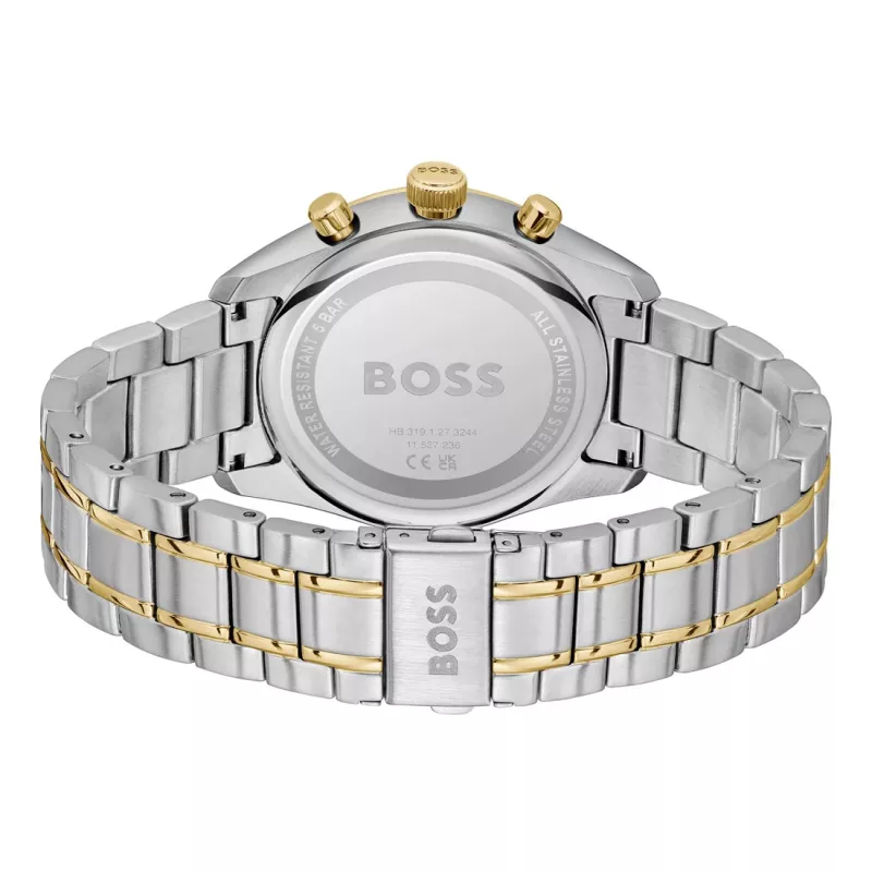 BOSS Velocity meeste kvartskronograafkell 1514227 44mm must silikoon