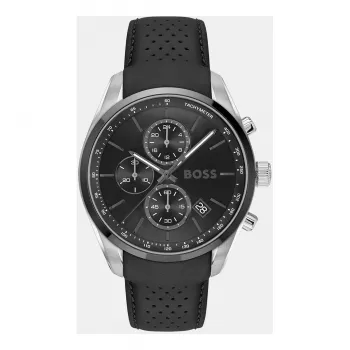 BOSS Watch Man 1514224 (44.5mm) Kvartskronograaf Sinine Sihtnäidik Pruun Nahkrihm
