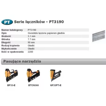 Bostitch PT 33° 90mm 2.2mm Framing Nails 2200 Pack