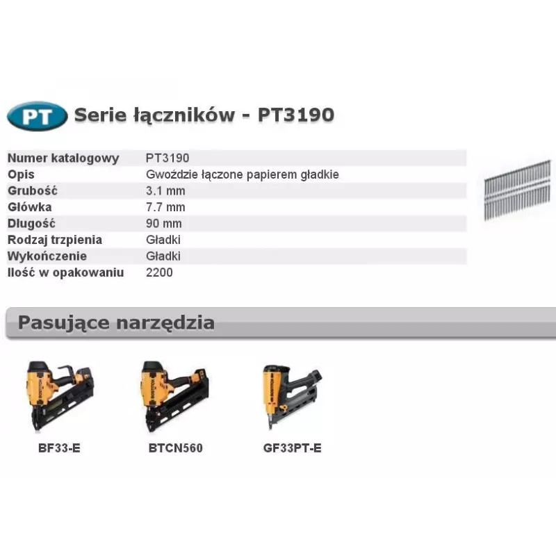 Bostitch PT 33° 90mm 2.2mm Framing Nails 2200 Pack