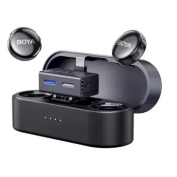 BOYA BOYALINK 3-02 Traadita mikrofonisüsteem 2.4GHz USB-C - Must