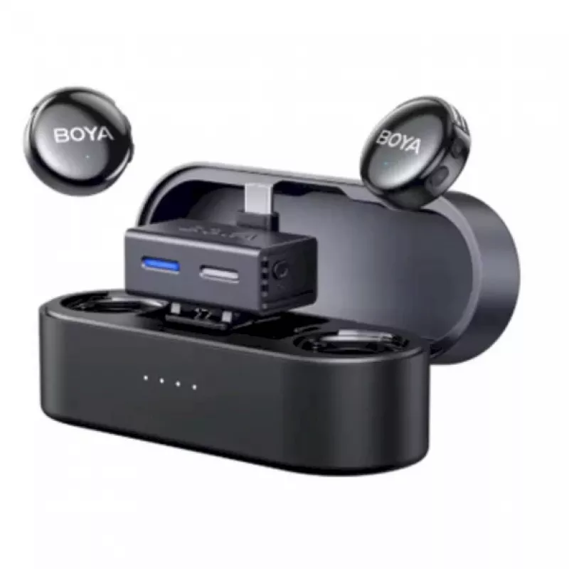 BOYA BOYALINK 3-02 Traadita mikrofonisüsteem 2.4GHz USB-C - Must