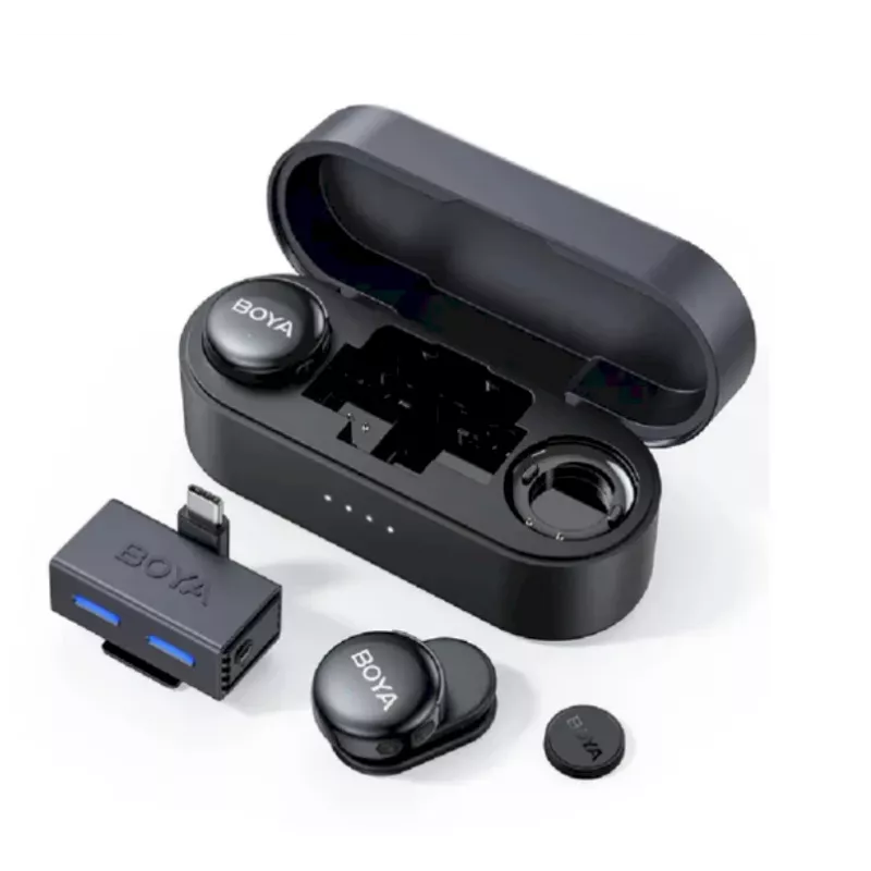 BOYA BOYALINK 3-02 Traadita mikrofonisüsteem 2.4GHz USB-C - Must