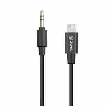 BOYA BY-K1 3.5mm TRRS isane Lightning isane heliadapterkaabel (20 cm, must)