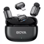 BOYA Mini 2-01 Traadita Mikrofonisüsteem 2.4GHz 2 saatja ja 2 vastuvõtjaga (USB-C ja Lightning) Must