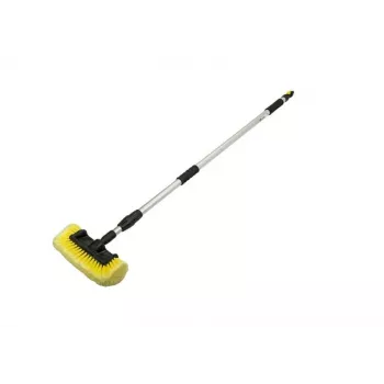 Bradas ESQ2780 tugev küürimishari välispindadele, terrassidele, põrandatele, ergonoomiline käepide, keskmiselt kõvad PP harjased, roheline/hall