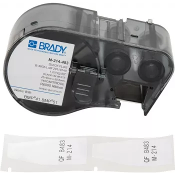 Brady M-214-483 iselamineeruvad vinüülist juhtme- ja kaablisildid, valge, 21,34 x 48,77 mm, termosiirde, 100 tk pakendis