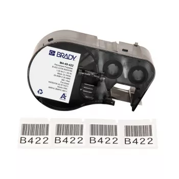 Brady M4-49-422 iselamineeruv vinüületikettide rull, 48.26mm x 6.4m, valge, BMP41/BMP51/BMP53/M511 jaoks