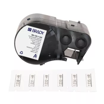 Brady M5-125-1-342 soojuskahaneva sildi kassett (valge, 38,1 mm) printeritele BMP51/BMP53/M511