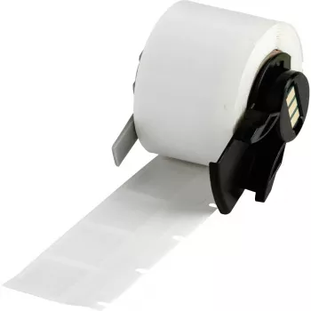 Brady M6-20-362 Võltsimiskindlad metalliseeritud polüestrist sildid, Hõbedane, Läikiv, 25,40 x 50,80 mm, Püsiv akrüül, 100 silti/rull