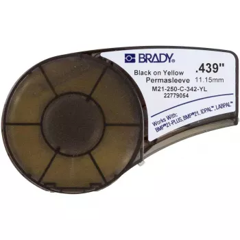 BRADY PermaSleeve kahanev polüolefiinist traadi- ja kaablisilt, 19.05 mm x 6.4 m, 3:1, valge, must trükk, BMP21-PLUS/M210/M211 jaoks