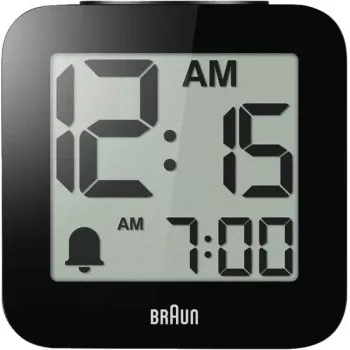 Braun BC 25 BP Black Quartz Alarm Clock with Voice Announcement (67711)