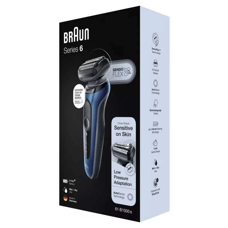 Braun Series 61 - B1000s elektrihabemenõu märg ja kuiv sinine