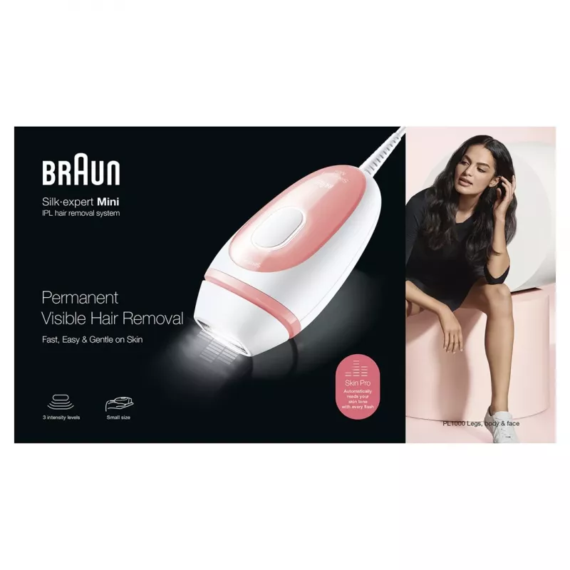Braun Silk-expert PL1000 Valguskarvade eemaldaja Intense Pulsed Light (IPL) Roosa, Valge