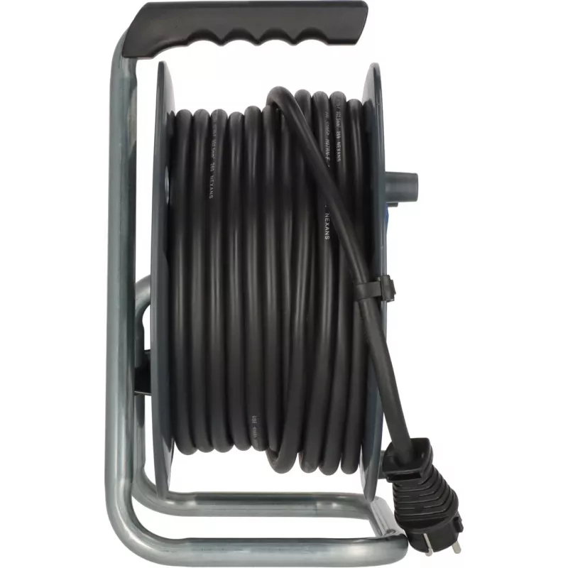 Brennenstuhl 30m IP44 kaablirull H07RN-F 3G2.5 3 Type E pistikupesaga, termokaitsmega, sinine kaabel, must rull