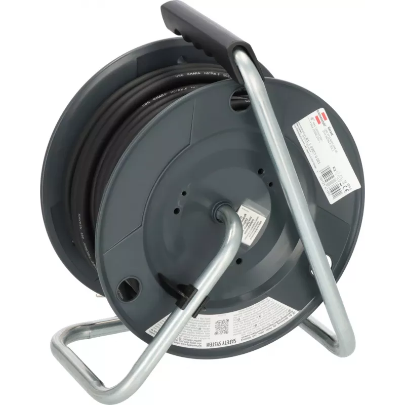 Brennenstuhl 30m IP44 kaablirull H07RN-F 3G2.5 3 Type E pistikupesaga, termokaitsmega, sinine kaabel, must rull