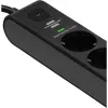 BRENNENSTUHL 6-kohaline pikendusjuhe 1x USB-C, 1x USB-A, liigkaitse 13 500 A, 2 m kaabel, must/antratsiit