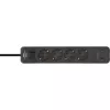 Brennenstuhl Ecolor toiteplokk 4-kohaline 2x USB-C, 1x USB-A, 1,5 m kaabel, turvalüliti, must/antratsiit