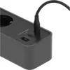 Brennenstuhl Ecolor toiteplokk 4-kohaline 2x USB-C, 1x USB-A, 1,5 m kaabel, turvalüliti, must/antratsiit