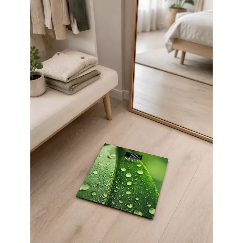 Brock BS 003 digitaalne vannitoakaal kõvastatud klaasist platvormiga, 180 kg mahutavus, LCD-ekraan, patareid kaasas