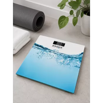 Brock BS 005 digitaalne vannitoakaal karastatud klaasplatvormiga, 180 kg mahutavus, 100 g täpsus, automaatne sisse/välja, aku kaasas