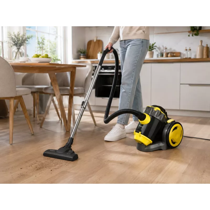 Brock BVC 8056 YT Cyclone kottideta tolmuimeja 800W must/kollane