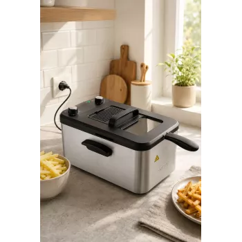 Brock DF 3001 SS fritüür 3,2L 2200W must/teras