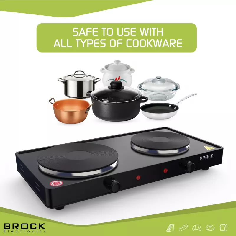 Brock EP 200 BK Elektrikeeder - 1,7 L, 2200 W, kahekordse seinaga jaheda puutepinnaga, must