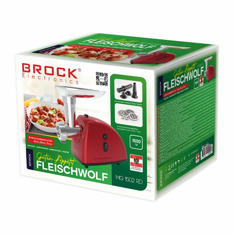 Brock MG 1502 RD lihaveski 1500W, punane/teras