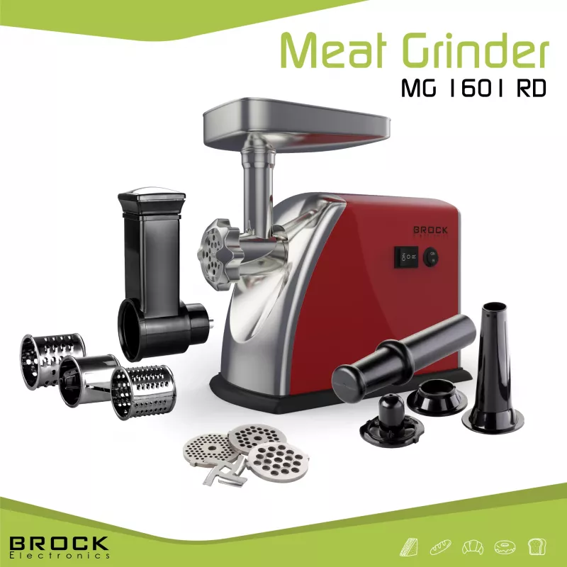 Brock MG 1601 RD lihaveski 1400W, punane/teras