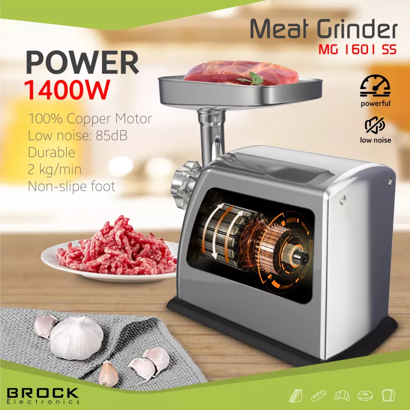 Brock MG 1601 SS lihaveski 1400W, punane/teras