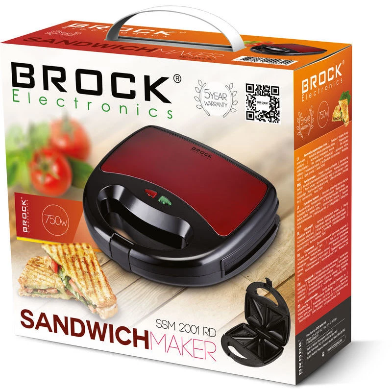 Brock SSM 2001 RD võileivagrill 750W punane