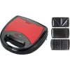 Brock SSM 2003 RD 3-in-1 võileivagrill, vahvliküpsetaja ja grill, 750 W, must/punane